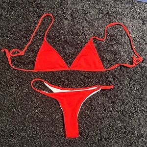 Red Triangle Bikini Set